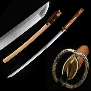Polished Musashi Tsuba 9260 Spring Steel Japanese Samurai Sword Katana Sharp