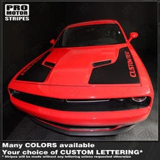 Dodge Challenger 2008-2023 Side Panel Hood Accent Stripes Decals (Choose Color)