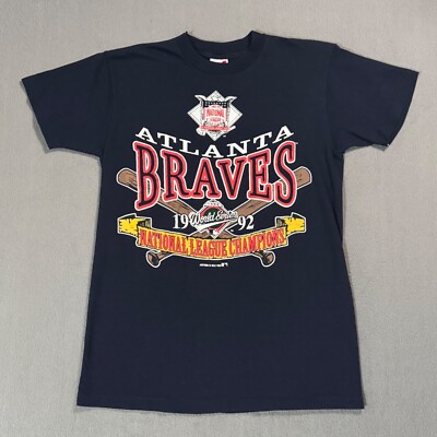 Atlanta Braves MLB Baseball 92 World Series Vtg Artex Single Stitch 3D T Shirt M