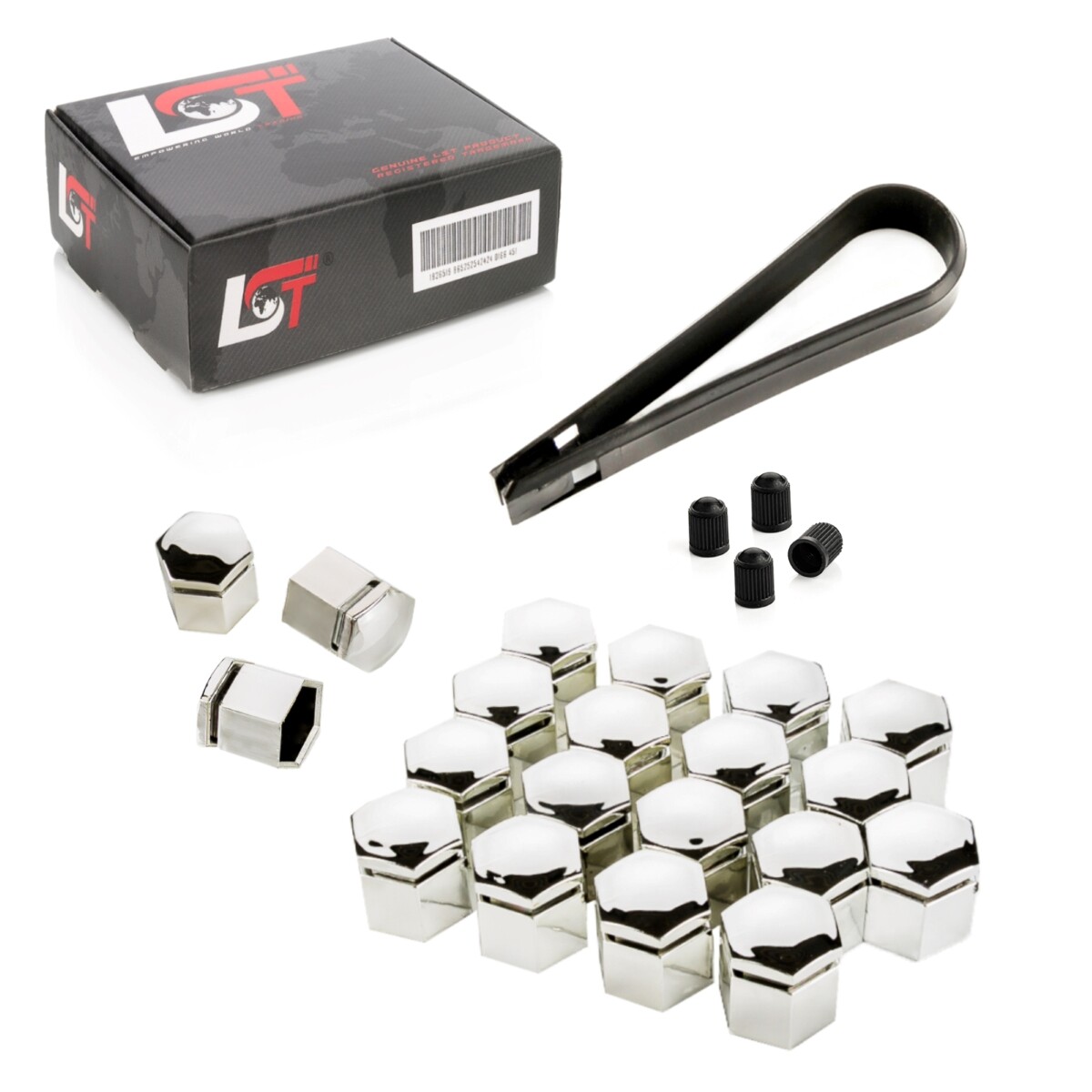 20X Wheel Nut Caps Chrome 17 Mm For VAUXHALL