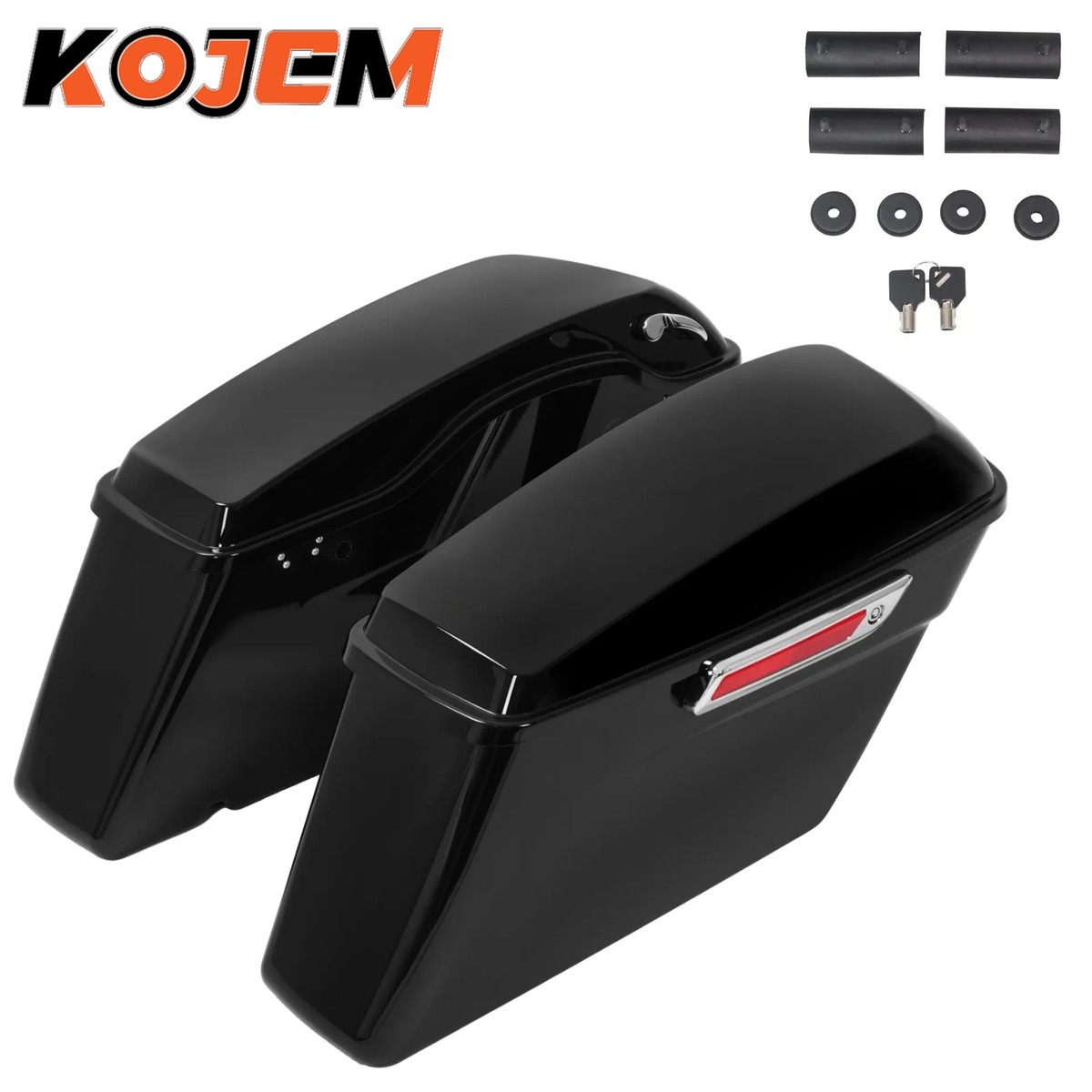 くら Black Hard Saddlebags Saddle Bags For Harley Touring Road