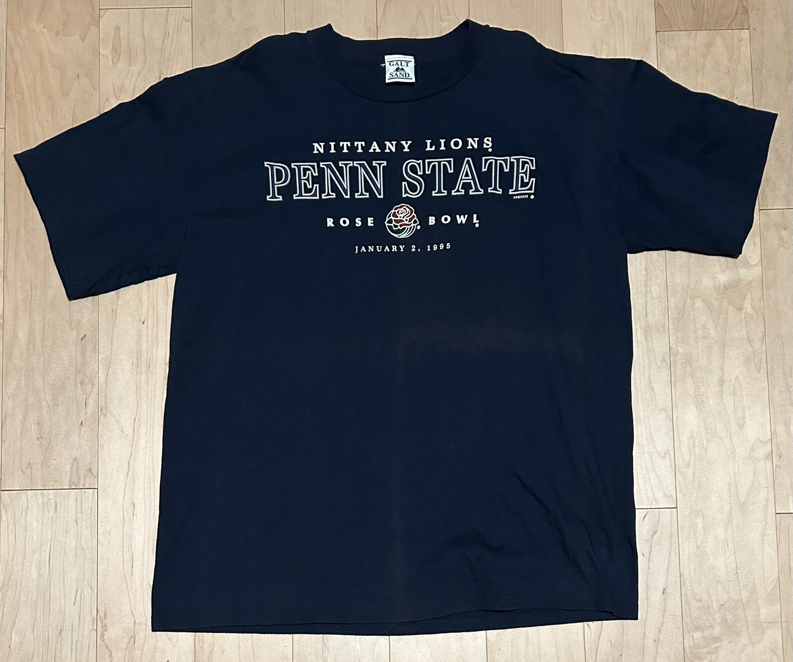 VTG 1995 Penn State Nittany Lions Rose Bowl Navy Blue T-Shirt Made in USA Size XL