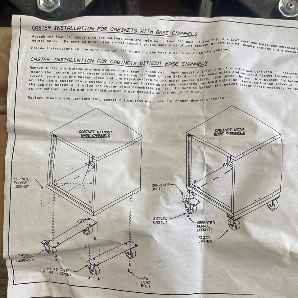 Mobile Wheels Base Blue Handle Kit LYON Modular Cabinets Tool Box 100466 10203AA - Image 2 of 4
