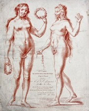 Copperplate engraving from P.T. Le Clerc "Cahier de Principes De Dessein d'Après la Nature"