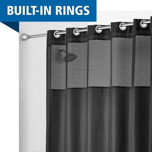 Mainstays Easy Hang Gemma Fabric Shower Curtain with Built-in Rings, 70" x 74"