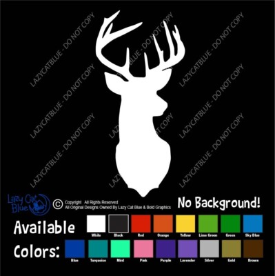 Buck Mount Decal Sticker Decor Deer Hunting Rack Trophy Hunter ...