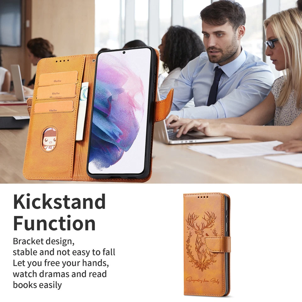 Leather Strap Elk Deer Wallet Phone Case for Huawei P60 P50 Y7 Y6 Y9 Mate 50 60 - Image 3 of 4