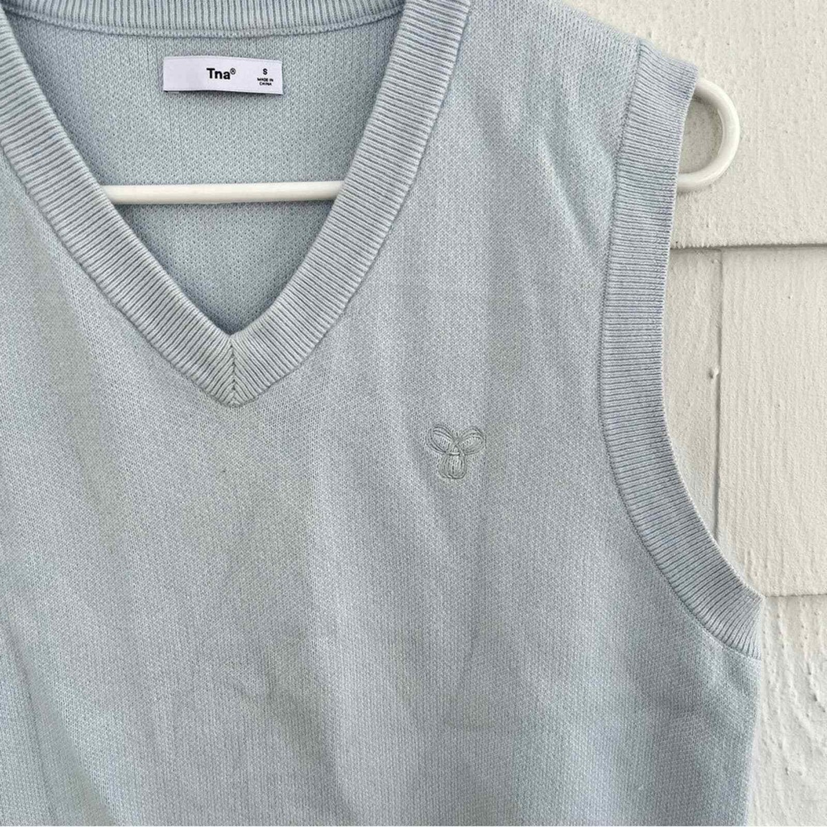Aritzia TNA Cotton Sweater Vest Blue size Small | eBay