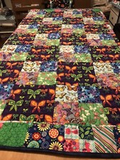 Butterfly Quilt 60 By 68 Blue Backing