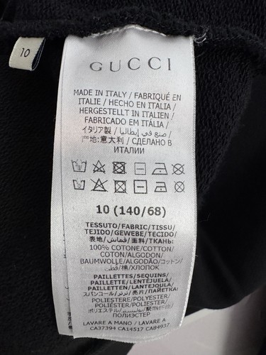 Gucci Kids Girls cotton polka dots vintage logo sweatshirt Sz10 Black Authentic - Picture 5 of 7