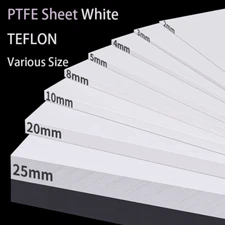 PTFE Sheet Plate Plastic Thick 0.2~30 mm Thermoplastic White Natural Engineering