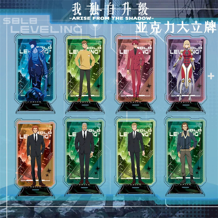 Solo Nivelación Levántate de la Sombra Figura Escritorio Acrílico Soporte Decoración Abanicos Regalo