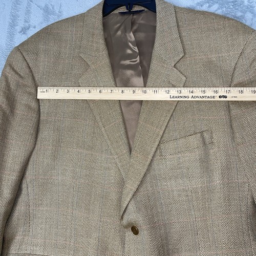 346 Brooks Brothers Silk Linen Wool Tan/camel Blazer Sport Coat 48R Y2K Tweed - Picture 15 of 16
