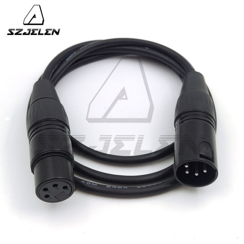 XLR 4pin Male to Female Cable for DSLR Photography Power Supply Battery Adapter 