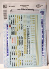 Microscale Decal HO  87-130 Western Maryland - WM -- Hood Diesels Black  Circ