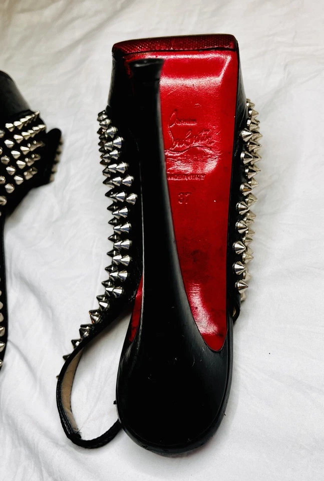 Zapatos de salón Christian Louboutin Lady Peep Toe Spike con lazo negros talla 37 EU Foto 4 de 4