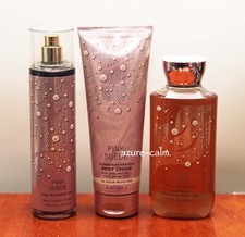 Bath Body Works PINK SUEDE Body Cream Fragrance Mist Shower Gel 3PC
