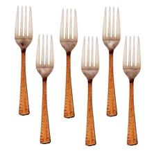 Copper Handle Stainless Steel Fork Use For Home Kitchen Hotel Restaurant 6 Piece