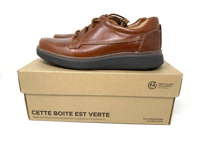 Clarks Un Abode Ease Men 8 Leather Oxford Shoe Brown Dress Formal Lace-up
