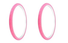 Pair 2pcs Bicycle Tires 26 X 1.50 Pink Viper Slick Bmx Cruiser Bikes Wanda