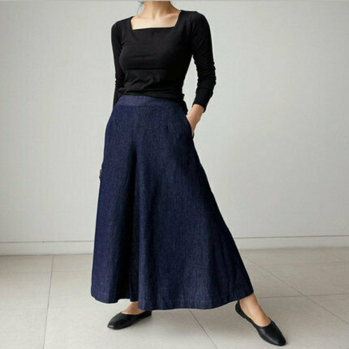 Hot Women Loose Straight Wide Legs Denim Pants Fashion High Waist Trousers Party - Picture 7 of 10