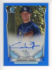 2014 Bowman Chrome Draft Draft Pick Auto Blue Refractor Cameron Varga Rays /150