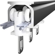 Heavy Duty Steel 2m Curtain Hanging Track System w/ Rollers  Mounting Hardware
