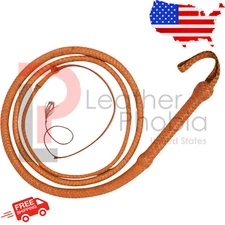 Kangaroo Hide Leather Bull Whip 12 Feet Long 16 Plaits Indiana Jones Bullwhips