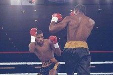 Tony Ridges and Raheem Ali square each other up at a fight at the - Old Photo