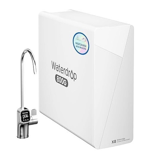 Waterdrop X8 Reverse Osmosis System, 800 GPD ,Tankless RO,Smart Faucet - 第 1/8 張圖片