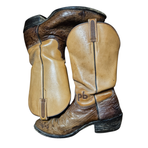 Paul Wheeler Boot Co. Leather Western Boots Two Tone Custom Made 10 D Cowboy - Picture 12 of 13