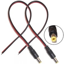 20 DC Male Power Jack Connector CCTV Security Camera DC Jack Pigtail 5.5-2.1 mm