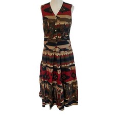 Saddle Ridge Vintage Collection Size L Tiered Skirt Vest Cowboy Boots Western