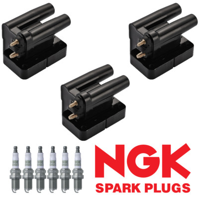 3 Ignition Coil & 6 NGK Platinum Spark Plug For Mitsubishi 3000GT 3.0L UF143