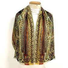 ETRO MILANO PAISLEY RECTANGLE Wool Silk scarf 58/15 in MADE IN ITALY A91