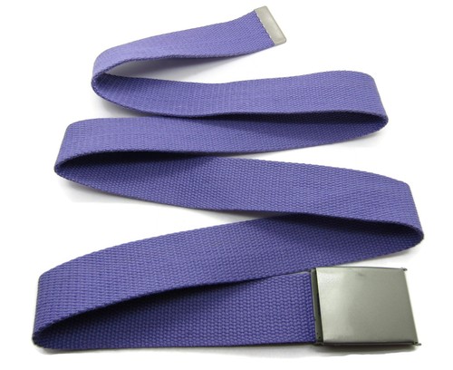 Unisex High Quality Canvas Fabric Webbing Belt Brushed Silver Buckle Army Style - Picture 182 of 275