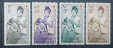 Série 4 timbres Neuf** Laos 1958  Croix-Rouge Poste aérienne N° 31 à 34 Stamp 