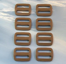 COYOTE BROWN 8 PC. 1 INCH HD WEBBING SLIDE ~ ADJUSTER ~ MIL SPEC ~ US Mfg.