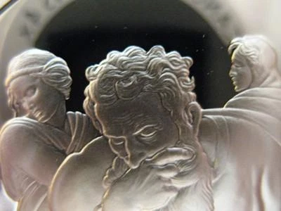 1.3-OZ .925 STERLING SILVER COIN PROPHET JEREMIAH GENIUS OF MICHELANGELO + GOLD