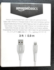 1x Amazon Basics USB-A to Lightning Cable Cord for iPhone iPad,3ft,MFi-Certified
