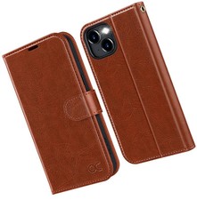Compatible with iPhone 15 Wallet Case, PU Leather Flip Folio Case with TPU