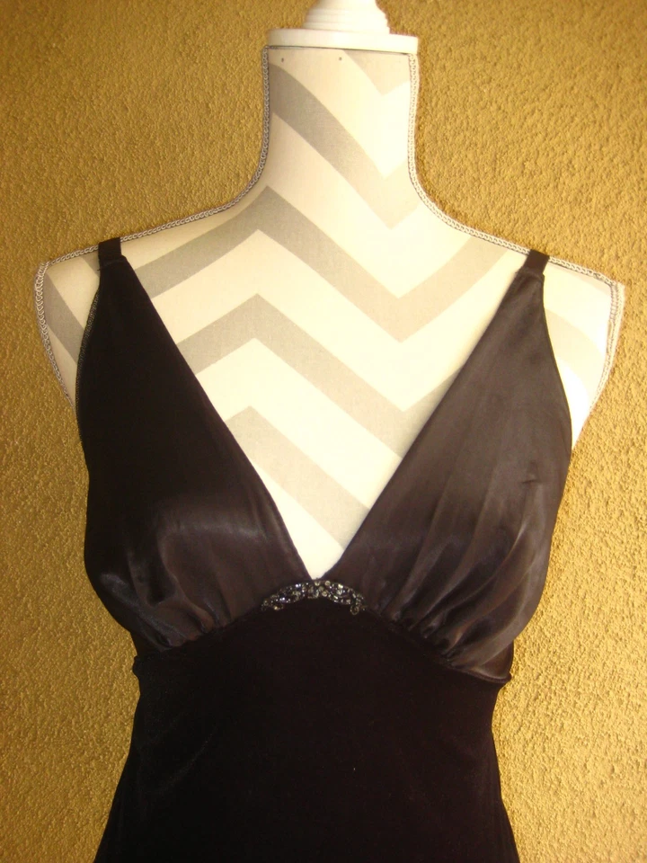 Top de colección Jon Quil Diane Samandi satinado/terciopelo aterciopelado correa elástica camsiole S Foto 2 de 4