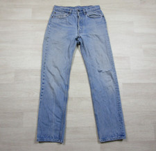 Vintage 80s Levis 501 Men's Denim Jeans 29.5x30.5 Distressed Red Tab