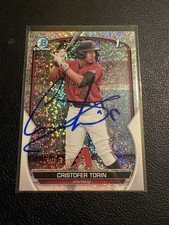 2023 Bowman Chrome Cristofer Torin 1st Speckle /299 Signed BCP-204 Ip Auto Gtp