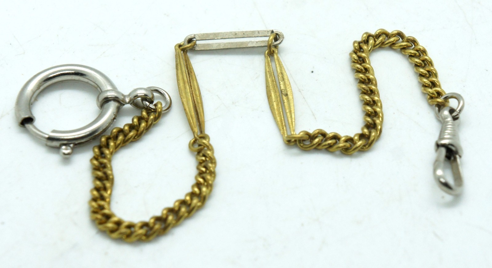 Vintage Gold tone Pocket Watch Chain with Clasp Swivel 25 cm Long