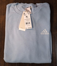 Adidas Men's Feel Cozy Embroidered Logo Sweatshirt Light Blue Extra Large / XL