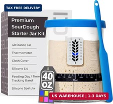 Premium Sourdough Starter Jar - 40oz Large Sourdough Jar with Marked Feeding Ban