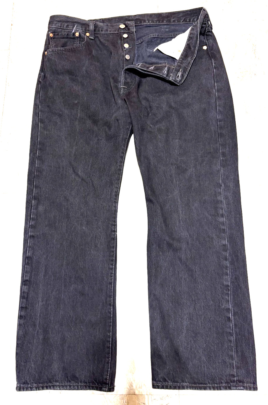 Levis 501 Jeans Mens 38x30 Black Straight Leg Button Fly 100% Cotton Denim Pants