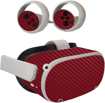 Mightyskins Carbon Fiber Skin Compatible with Oculus Quest 2 - Solid Burgundy | 