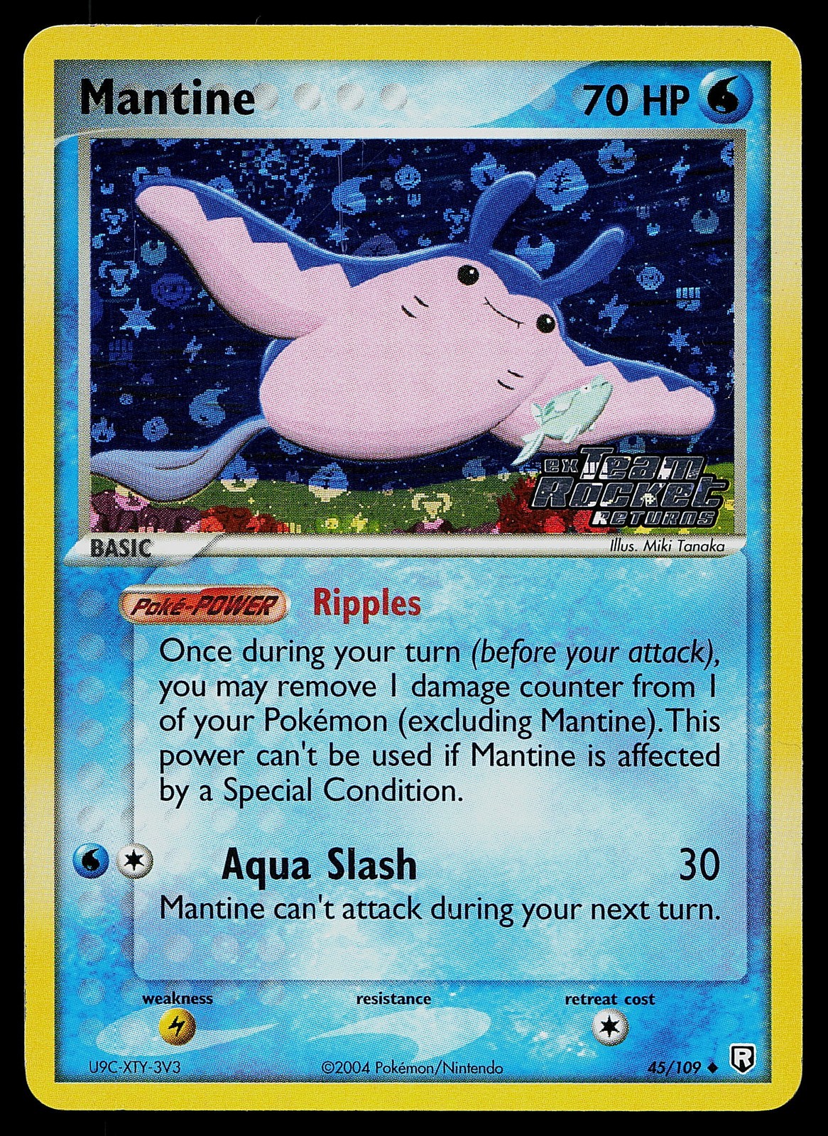 Pokemon Card - Mantine Team Rocket Returns 45/109 Reverse Holo Stamped
